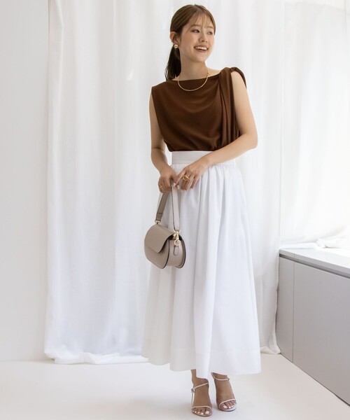 NOLLEY’S（ノーリーズ）の「ライトジョーゼットねじりブラウス（シャツ/ブラウス・レディース・ブラウン/イエロー・38）」の6枚目の写真