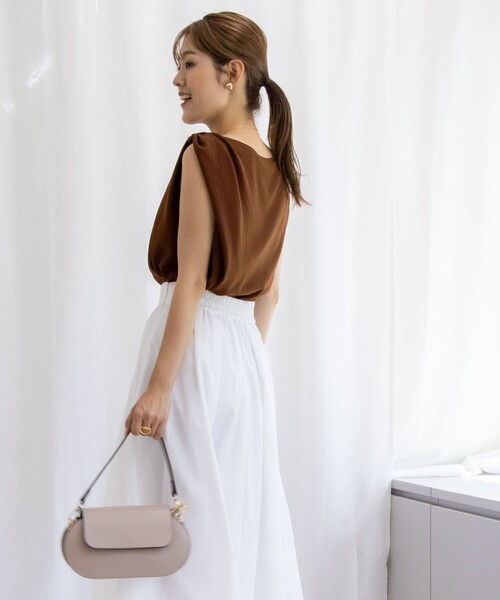 NOLLEY’S（ノーリーズ）の「ライトジョーゼットねじりブラウス（シャツ/ブラウス・レディース・ブラウン/イエロー・38）」の7枚目の写真