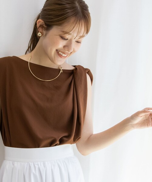 美品 24AW NOLLEY'S ノーリーズ ライトジョーゼットスタンド羽織ブラウス シャツ 4-0035-5-01-003 38 キャメル レディース 古着 中古 NOLLEY'S - 美品 24AW NOLLEY'S ノーリーズ ライトジョーゼット