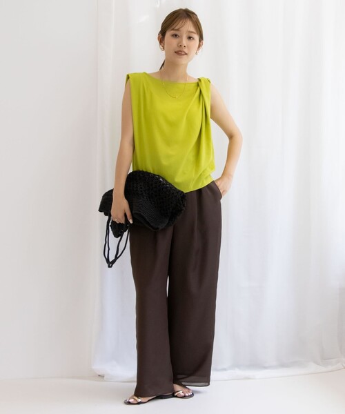 美品 24AW NOLLEY'S ノーリーズ ライトジョーゼットスタンド羽織ブラウス シャツ 4-0035-5-01-003 38 キャメル レディース 古着 中古 NOLLEY'S - 美品 24AW NOLLEY'S ノーリーズ ライトジョーゼット