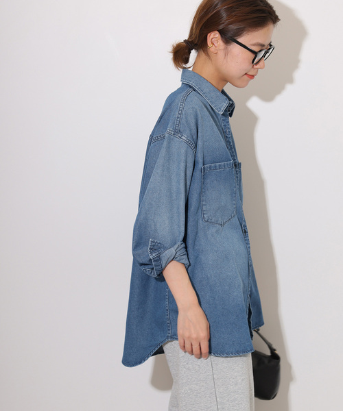 JOURNAL STANDARD relume（ジャーナルスタンダード　レリューム）の「デニムオーバーサイズシャツ（シャツ/ブラウス・レディース・ブルー系その他・FREE）」の11枚目の写真