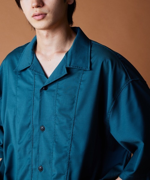 rehacer(レアセル)の「R. : Open Collar Box Shirt(シャツ/ブラウス・メンズ・ブラック/グリーン・LARGE/MEDIUM/X-LARGE)」の5枚目の写真
