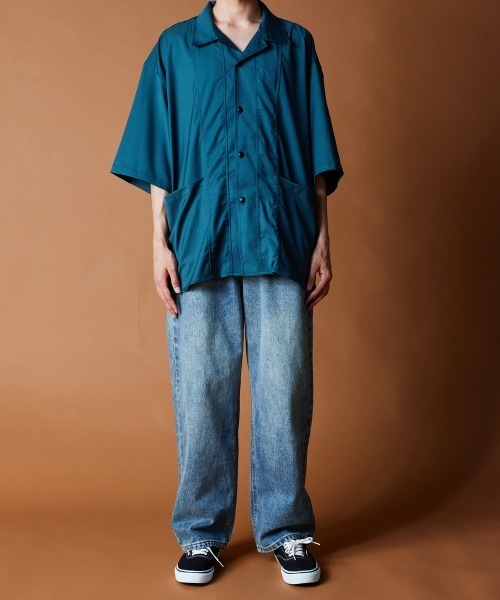 rehacer(レアセル)の「R. : Open Collar Box Shirt(シャツ/ブラウス・メンズ・ブラック/グリーン・LARGE/MEDIUM/X-LARGE)」の7枚目の写真