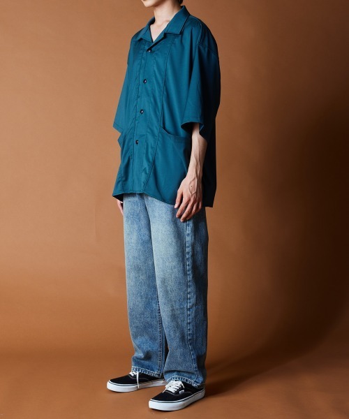 rehacer(レアセル)の「R. : Open Collar Box Shirt(シャツ/ブラウス・メンズ・ブラック/グリーン・LARGE/MEDIUM/X-LARGE)」の8枚目の写真