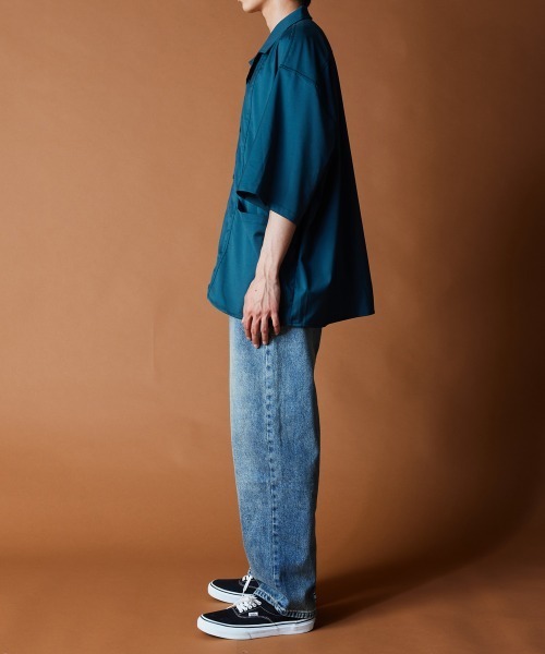rehacer(レアセル)の「R. : Open Collar Box Shirt(シャツ/ブラウス・メンズ・ブラック/グリーン・LARGE/MEDIUM/X-LARGE)」の9枚目の写真