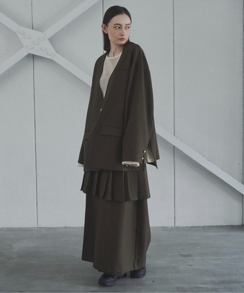 Utusiyo（ウツシヨ）の「blazer 共鳴（ノーカラージャケット・メンズ・ブラウン/ブラック・FREE）」の9枚目の写真