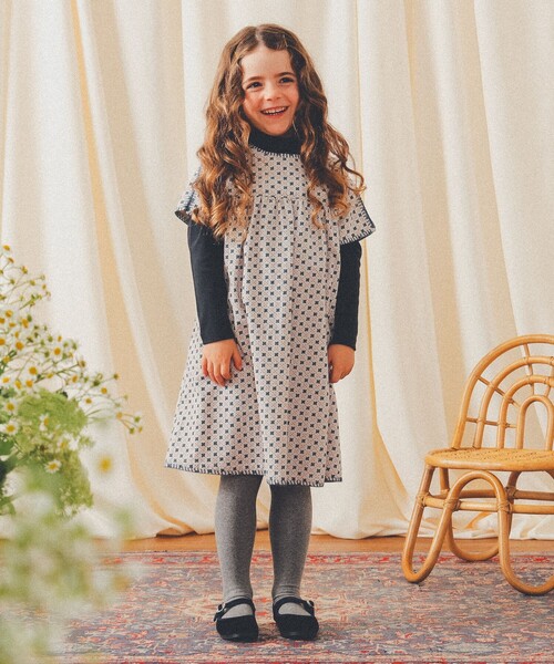 こども ビームス（コドモビームス）の「総柄 細コール ワンピース 2024（100～150cm）（ワンピース・キッズ・ホワイト系その他5/レッド・100/150/140/130/120/110）」の4枚目の写真