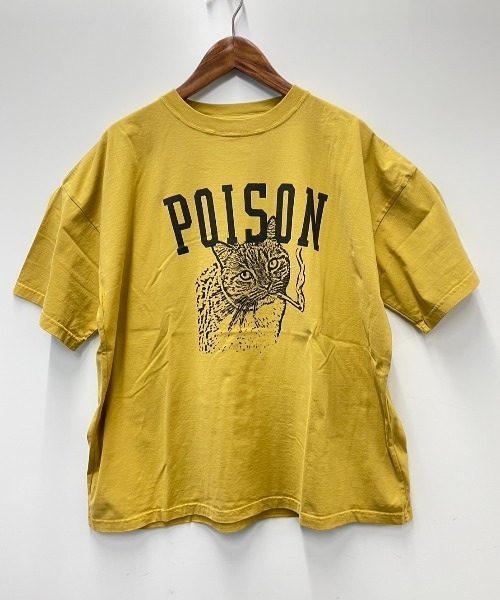 REMI RELIEF(レミレリーフ)の「REMI RELIEF(レミレリーフ) 別注製品染め 25/-天竺BIGサイズT(POISON)(Tシャツ/カットソー・メンズ・イエロー系その他/ブラック・XL/L/M)」の10枚目の写真