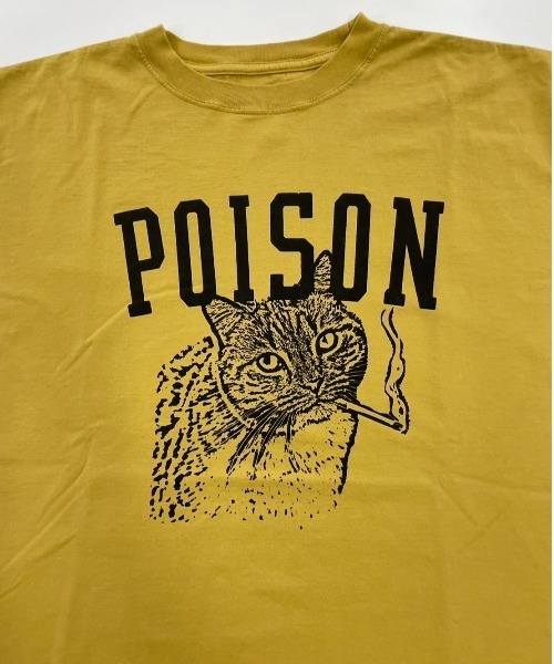 REMI RELIEF(レミレリーフ)の「REMI RELIEF(レミレリーフ) 別注製品染め 25/-天竺BIGサイズT(POISON)(Tシャツ/カットソー・メンズ・イエロー系その他/ブラック・XL/L/M)」の9枚目の写真