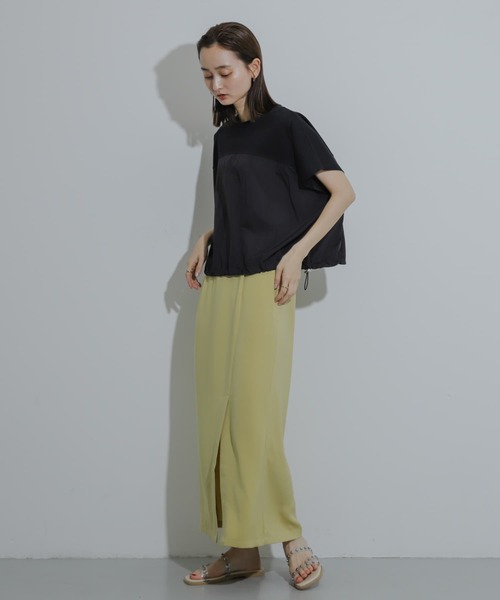 SENSE OF PLACE by URBAN RESEARCH（センスオブプレイスバイアーバンリサーチ）の「スソドロストキリカエカットトップ（Tシャツ/カットソー・レディース・カーキ/オフホワイト/ブラック・ONE）」の5枚目の写真