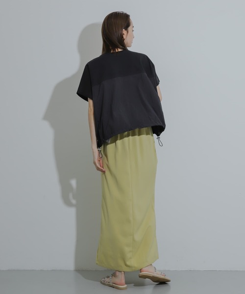 SENSE OF PLACE by URBAN RESEARCH（センスオブプレイスバイアーバンリサーチ）の「スソドロストキリカエカットトップ（Tシャツ/カットソー・レディース・カーキ/オフホワイト/ブラック・ONE）」の7枚目の写真