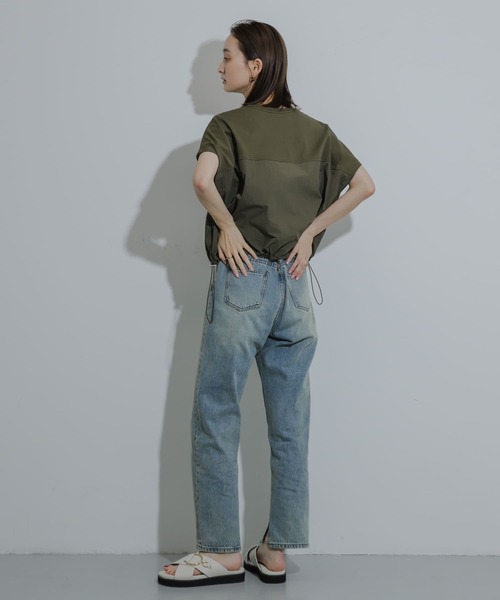 SENSE OF PLACE by URBAN RESEARCH（センスオブプレイスバイアーバンリサーチ）の「スソドロストキリカエカットトップ（Tシャツ/カットソー・レディース・カーキ/オフホワイト/ブラック・ONE）」の14枚目の写真