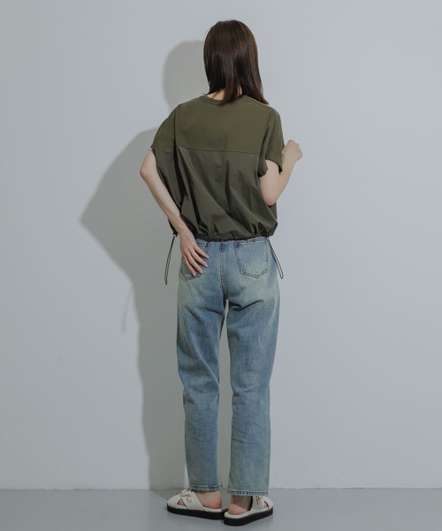 SENSE OF PLACE by URBAN RESEARCH（センスオブプレイスバイアーバンリサーチ）の「スソドロストキリカエカットトップ（Tシャツ/カットソー・レディース・カーキ/オフホワイト/ブラック・ONE）」の15枚目の写真