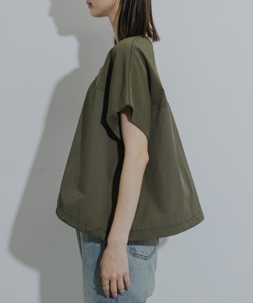 SENSE OF PLACE by URBAN RESEARCH（センスオブプレイスバイアーバンリサーチ）の「スソドロストキリカエカットトップ（Tシャツ/カットソー・レディース・カーキ/オフホワイト/ブラック・ONE）」の17枚目の写真