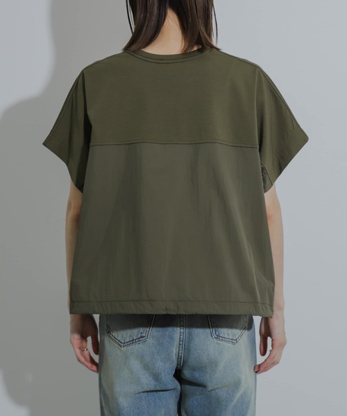 SENSE OF PLACE by URBAN RESEARCH（センスオブプレイスバイアーバンリサーチ）の「スソドロストキリカエカットトップ（Tシャツ/カットソー・レディース・カーキ/オフホワイト/ブラック・ONE）」の18枚目の写真