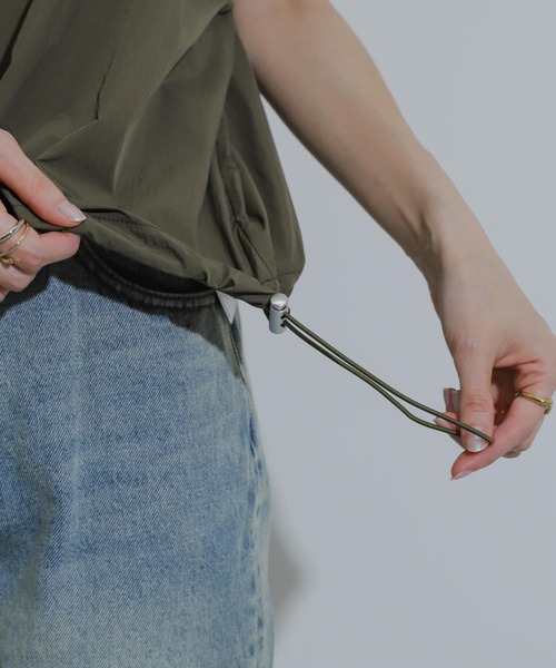 SENSE OF PLACE by URBAN RESEARCH（センスオブプレイスバイアーバンリサーチ）の「スソドロストキリカエカットトップ（Tシャツ/カットソー・レディース・カーキ/オフホワイト/ブラック・ONE）」の20枚目の写真