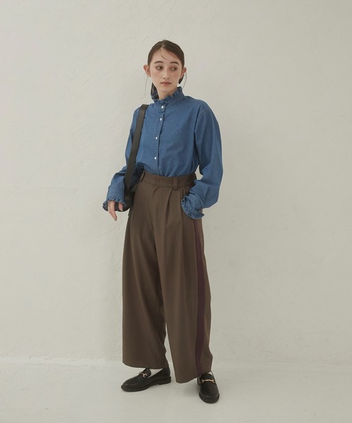 ANGIE（アンジー）の「ワイドショルダーフラップバッグ（ショルダーバッグ・レディース・ブラウン/ブラック・FREE）」の10枚目の写真