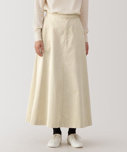無印良品（ムジルシリョウヒン）の「婦人　木の実から作ったカポック混　コーデュロイフレアスカート（スカート・レディース・キャメル/アイボリー/ブラック・XL/L/M/S）」の2枚目の写真