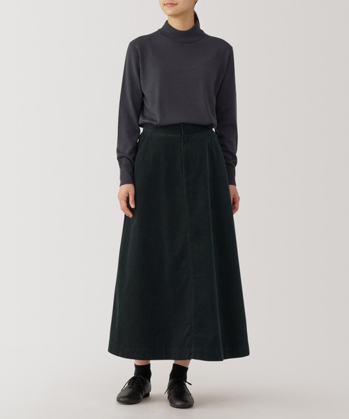 無印良品（ムジルシリョウヒン）の「婦人　木の実から作ったカポック混　コーデュロイフレアスカート（スカート・レディース・キャメル/アイボリー/ブラック・XL/L/M/S）」の13枚目の写真