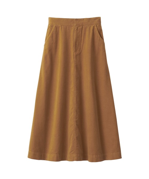 セール】婦人 木の実から作ったカポック混 コーデュロイフレアスカート