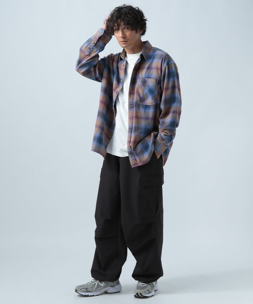 BAYFLOW（ベイフロー）の「ポリスパンワイドカーゴパンツ（カーゴパンツ・メンズ・ブラック/アイボリー/ライトブルー・MEDIUM/LARGE）」の10枚目の写真