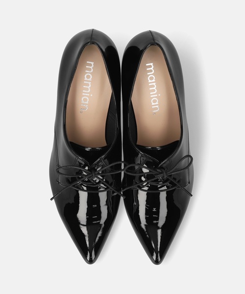 MAMIAN（マミアン）の「ポインテッドトゥ レースアップ ブーティ (5.0cmヒール)（ブーツ・レディース・ブラック/ブラック系その他・25.0cm/24.5cm/24.0cm/23.5cm/23.0cm/22.5cm）」の12枚目の写真