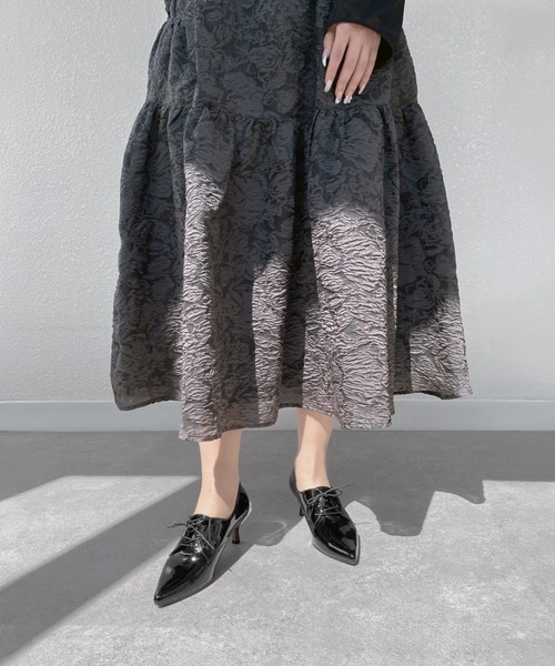 MAMIAN（マミアン）の「ポインテッドトゥ レースアップ ブーティ (5.0cmヒール)（ブーツ・レディース・ブラック/ブラック系その他・25.0cm/24.5cm/24.0cm/23.5cm/23.0cm/22.5cm）」の16枚目の写真