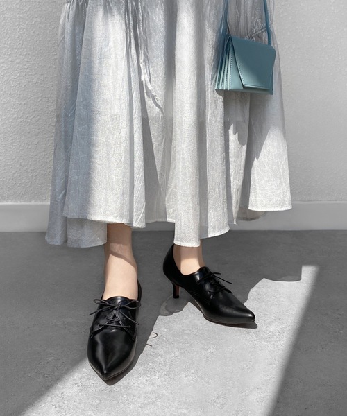 MAMIAN（マミアン）の「ポインテッドトゥ レースアップ ブーティ (5.0cmヒール)（ブーツ・レディース・ブラック/ブラック系その他・25.0cm/24.5cm/24.0cm/23.5cm/23.0cm/22.5cm）」の21枚目の写真