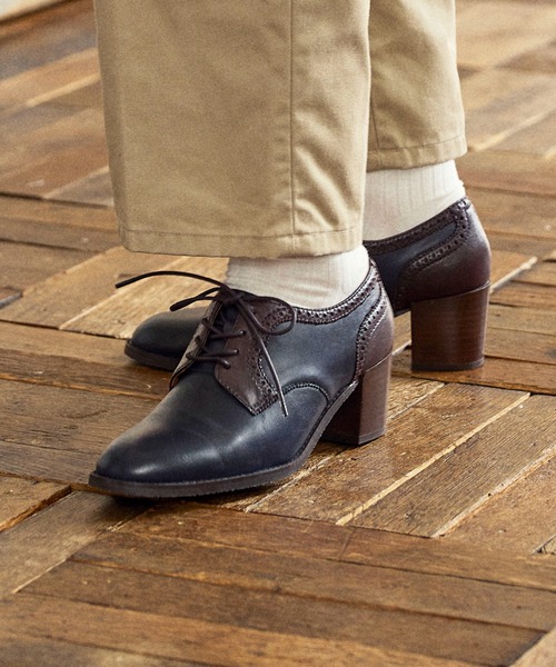 ing(イング)の「ヒールレースアップシューズ(ドレスシューズ・レディース・ネイビー×ホワイト/ダークブラウン/ブラック/ブラウン系その他・22.5cm/23cm/23.5cm/24cm/24.5cm)」の4枚目の写真