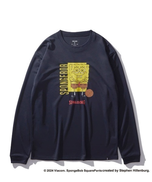 SPALDING（スポルディング）の「【SPALDING/スポルディング】ロングスリーブTシャツ スポンジ・ボブ バスケットボール フリーク/UVカット吸水速乾長袖ロンT（Tシャツ/カットソー・メンズ・ブラック/ヘザーグレー/ダークグリーン・MEDIUM/LARGE）」の4枚目の写真