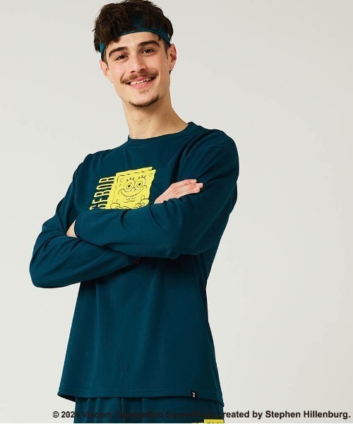 SPALDING（スポルディング）の「【SPALDING/スポルディング】ロングスリーブTシャツ スポンジ・ボブ バスケットボール フリーク/UVカット吸水速乾長袖ロンT（Tシャツ/カットソー・メンズ・ブラック/ヘザーグレー/ダークグリーン・MEDIUM/LARGE）」の10枚目の写真