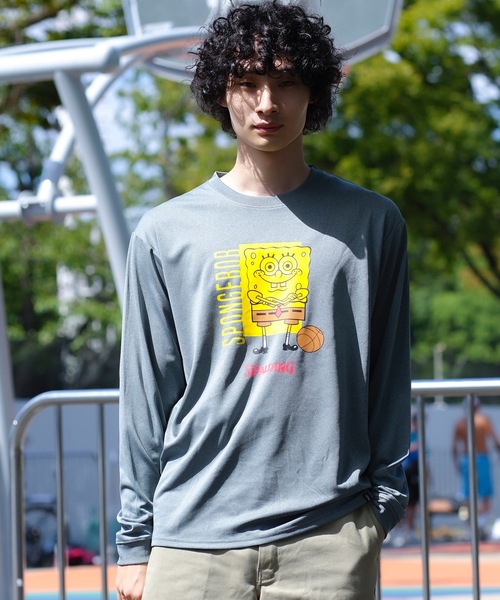SPALDING（スポルディング）の「【SPALDING/スポルディング】ロングスリーブTシャツ スポンジ・ボブ バスケットボール フリーク/UVカット吸水速乾長袖ロンT（Tシャツ/カットソー・メンズ・ブラック/ヘザーグレー/ダークグリーン・MEDIUM/LARGE）」の16枚目の写真