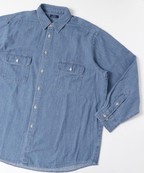 ITEMS URBANRESEARCH（アイテムズ アーバンリサーチ）の「ダブルポケット ウォッシュドデニムシャツ（シャツ/ブラウス・メンズ・ブルー/ブラック・LARGE/MEDIUM）」の21枚目の写真