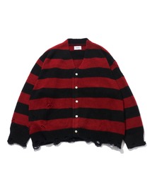 ダメージボーダーカーディガン