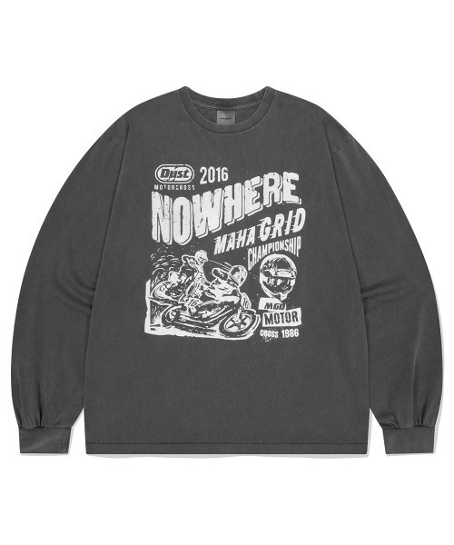 tシャツ 「mahagrid/マハグリッド」 DUST MOTOCROSS PIGMENT LS TEE/ダストモトクロスピグメント長袖Tシャツ レデ mahagrid/マハグリッド』 DUST MOTOCROSS PIGMENT LS TEE/ダスト
