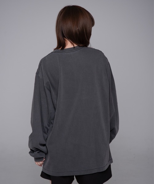 tシャツ 「mahagrid/マハグリッド」 DUST MOTOCROSS PIGMENT LS TEE/ダストモトクロスピグメント長袖Tシャツ レデ mahagrid/マハグリッド』 DUST MOTOCROSS PIGMENT LS TEE/ダスト
