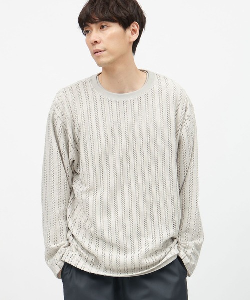 LAKOLE（ラコレ）の「レースアンサンブル長袖T / 142874（Tシャツ/カットソー・メンズ・ライトグレー/マスタード/ブラック・LARGE/MEDIUM）」の2枚目の写真