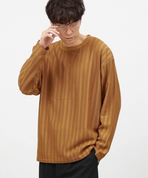 LAKOLE（ラコレ）の「レースアンサンブル長袖T / 142874（Tシャツ/カットソー・メンズ・ライトグレー/マスタード/ブラック・LARGE/MEDIUM）」の3枚目の写真