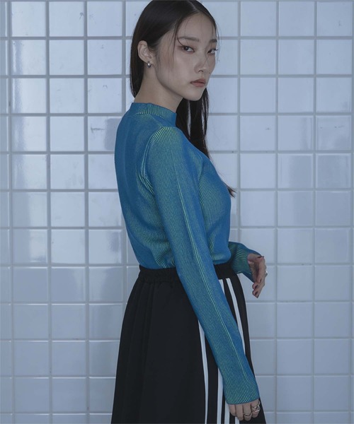 miette(ミエット)の「バイカラーリブプチハイネックニット(ニット/セーター・レディース・ブルー/グレー/ブラック・FREE)」の16枚目の写真