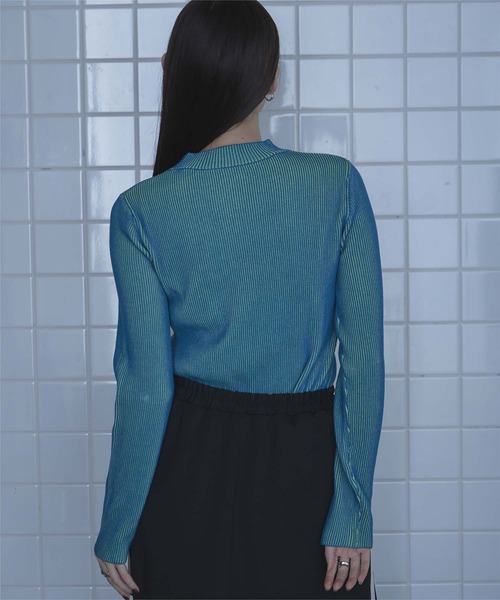 miette(ミエット)の「バイカラーリブプチハイネックニット(ニット/セーター・レディース・ブルー/グレー/ブラック・FREE)」の17枚目の写真
