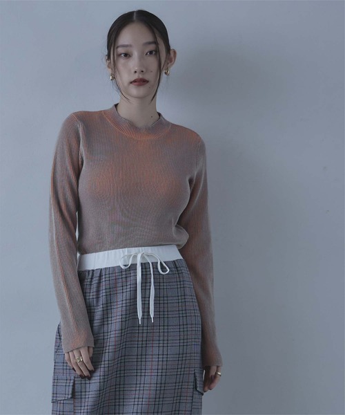 miette(ミエット)の「バイカラーリブプチハイネックニット(ニット/セーター・レディース・ブルー/グレー/ブラック・FREE)」の19枚目の写真