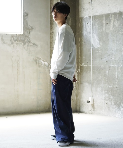 Beno(ビーノ)の「2タックイージーワイドパンツ(その他パンツ・メンズ・ブラック/アイボリー/ブラック系その他/ワンウォッシュ/ブルー系その他2・FREE)」の12枚目の写真