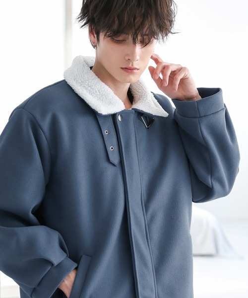 Buyer's Select/ビッグシルエット裏ボアメルトン2wayショートブルゾン