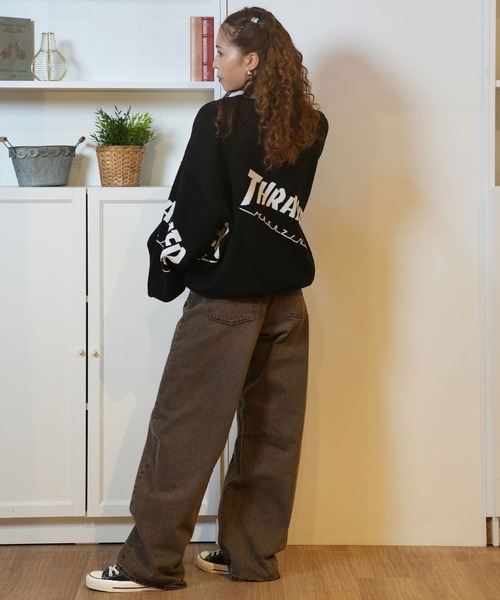 THRASHER(スラッシャー)の「【ムラサキスポーツ限定】THRASHER/スラッシャー セーター 243TH2KN001(ニット/セーター・レディース・ヘザーグレー/ブラック・FREE)」の7枚目の写真