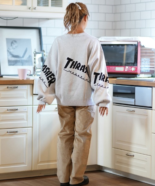 THRASHER(スラッシャー)の「【ムラサキスポーツ限定】THRASHER/スラッシャー セーター 243TH2KN001(ニット/セーター・レディース・ヘザーグレー/ブラック・FREE)」の13枚目の写真