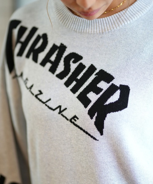 THRASHER(スラッシャー)の「【ムラサキスポーツ限定】THRASHER/スラッシャー セーター 243TH2KN001(ニット/セーター・レディース・ヘザーグレー/ブラック・FREE)」の14枚目の写真