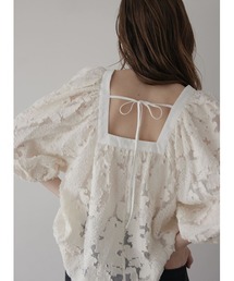 COEL | スクエアネックシアージャガードブラウス(Tシャツ/カットソー)