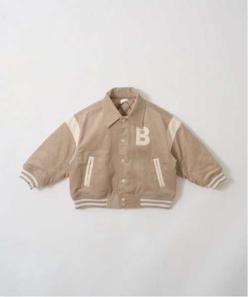 b・ROOM（ビールーム）の「コーデュロイスタジャン（ブルゾン・キッズ・ベージュ/ブルー/エンジ/チャコール・140cm/130cm/120cm/110cm/100cm/150cm）」の5枚目の写真