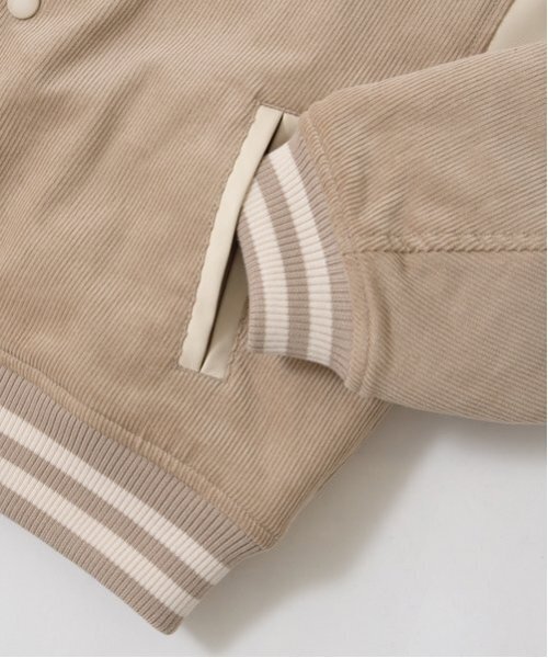 b・ROOM（ビールーム）の「コーデュロイスタジャン（ブルゾン・キッズ・ベージュ/ブルー/エンジ/チャコール・140cm/130cm/120cm/110cm/100cm/150cm）」の8枚目の写真