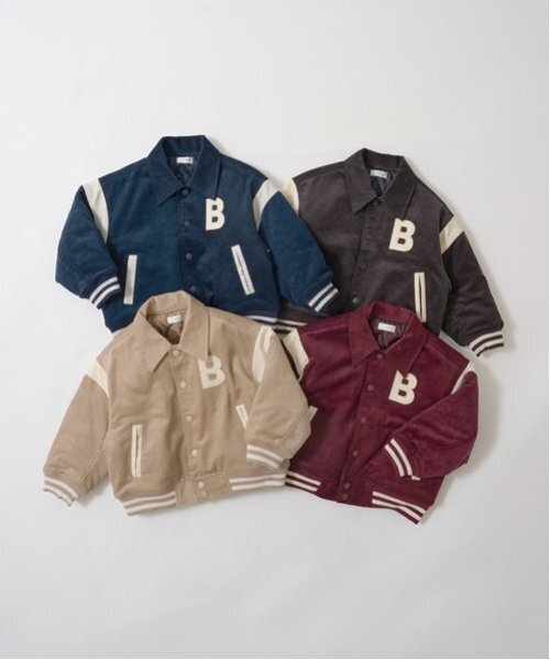 b・ROOM（ビールーム）の「コーデュロイスタジャン（ブルゾン・キッズ・ベージュ/ブルー/エンジ/チャコール・140cm/130cm/120cm/110cm/100cm/150cm）」の10枚目の写真